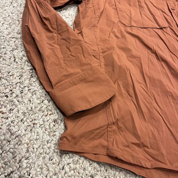 REI Men's Long Sleeve Button Down Hiking Shirt Sz 2XL Orange Outdoor Gorpcore - Picture 6 of 7